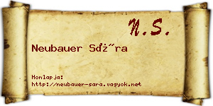 Neubauer Sára névjegykártya